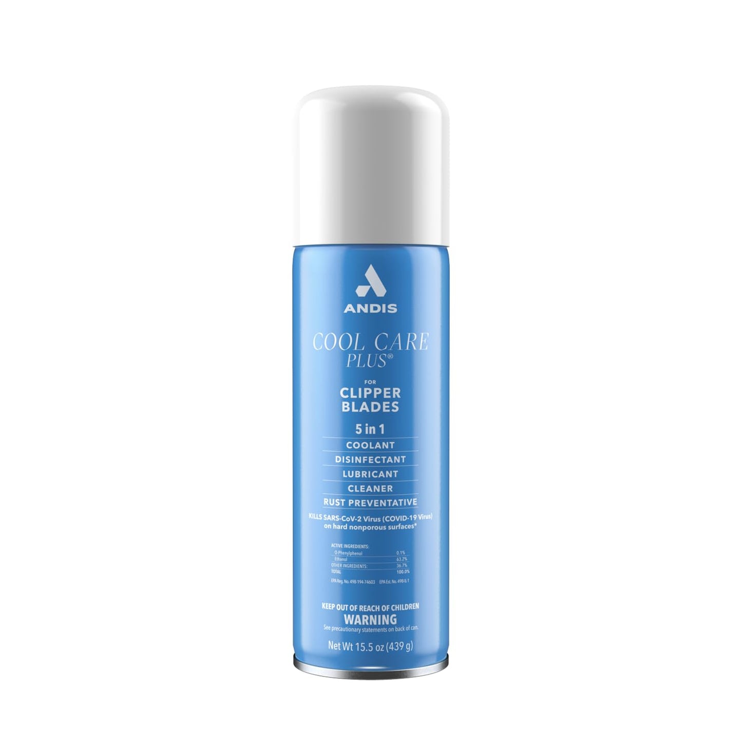 Andis 12750 Cool Care Plus 5-in-1 Clipper Spray, 15.5 oz Can