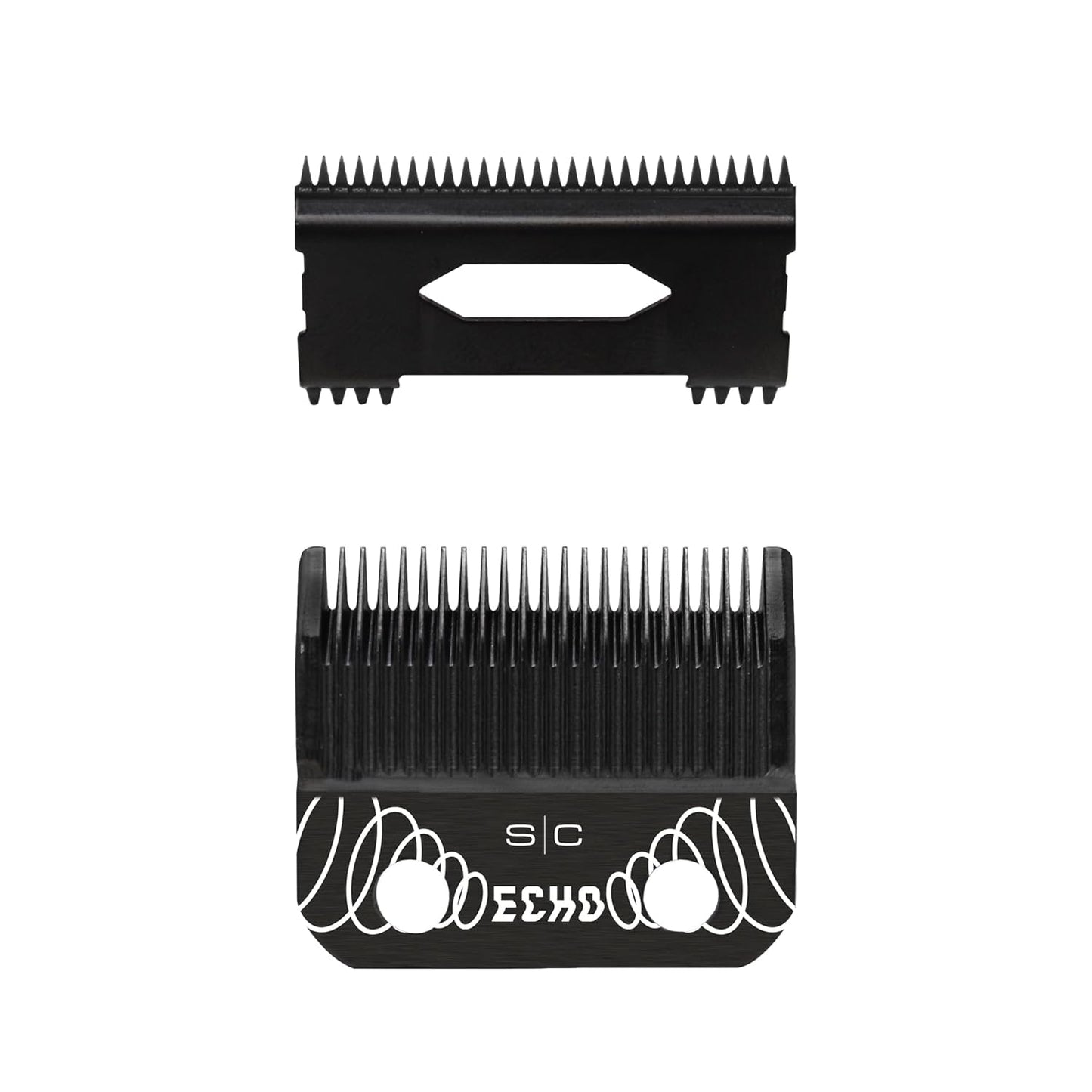 Replacement ECHO Faper Fixed Black Diamond Carbon DLC Hair Clipper Blade with Shallow Tooth 2.0 Cutter Set