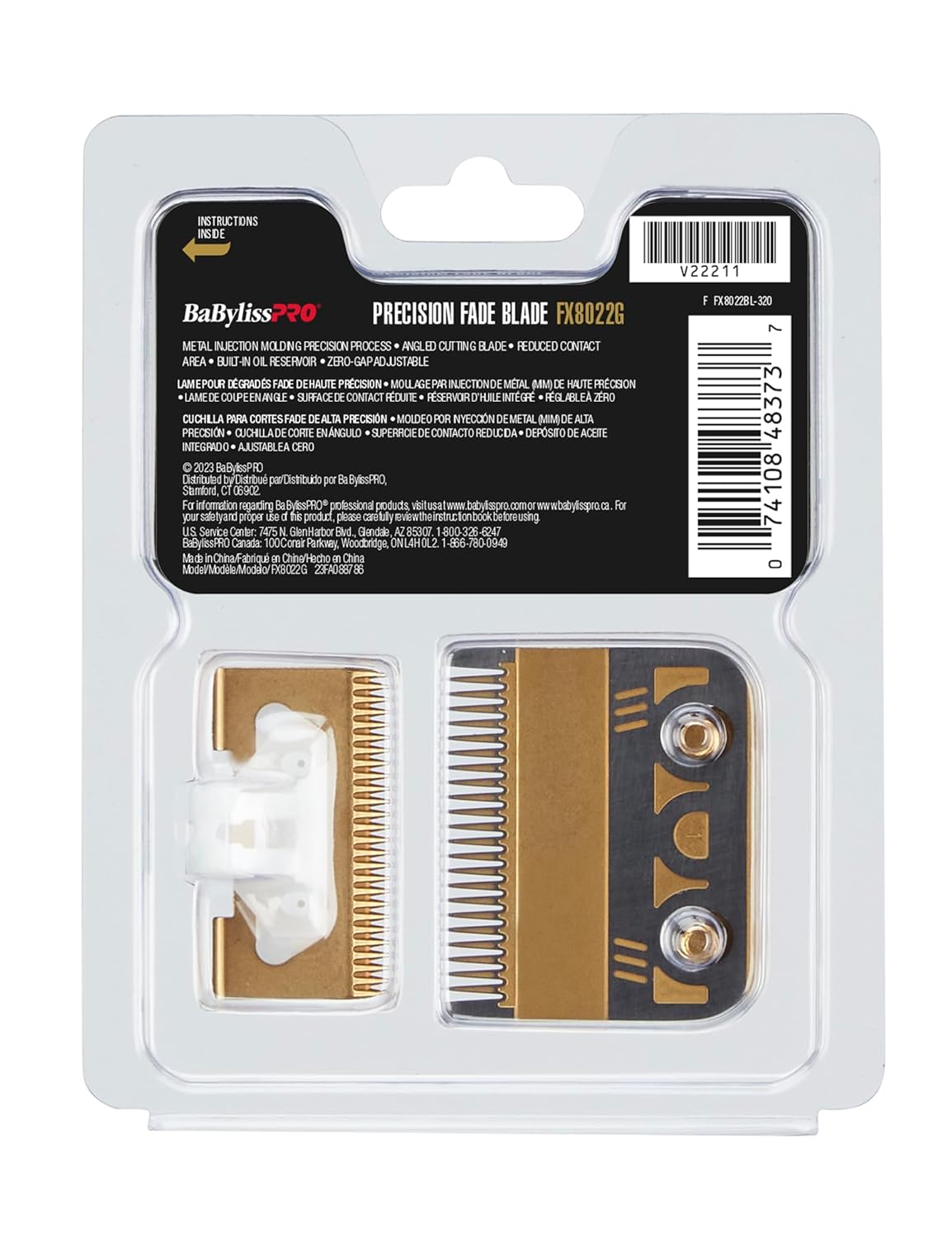 BaBylissPRO® Gold Titanium Metal-Injection Molded (MIM) Precision Fade Blade