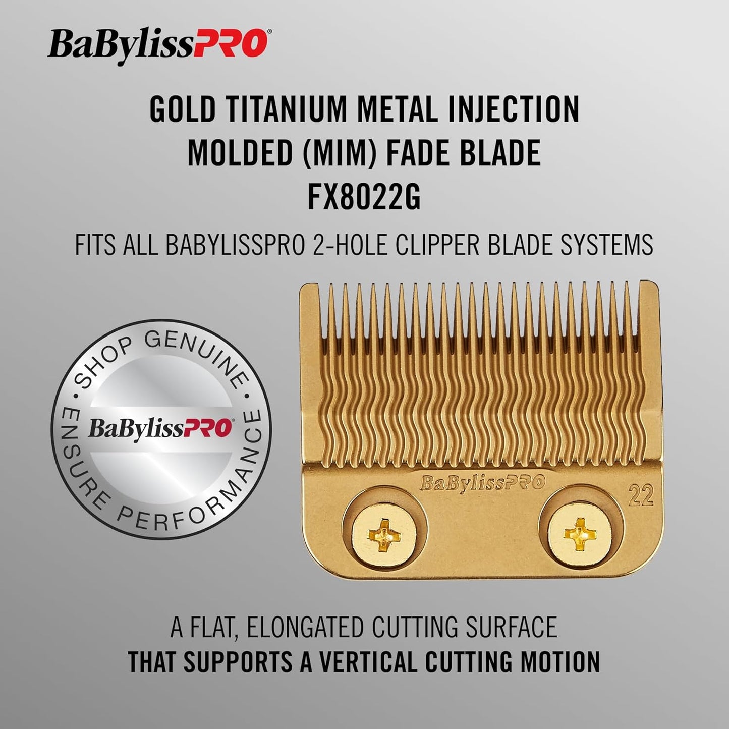 BaBylissPRO® Gold Titanium Metal-Injection Molded (MIM) Precision Fade Blade