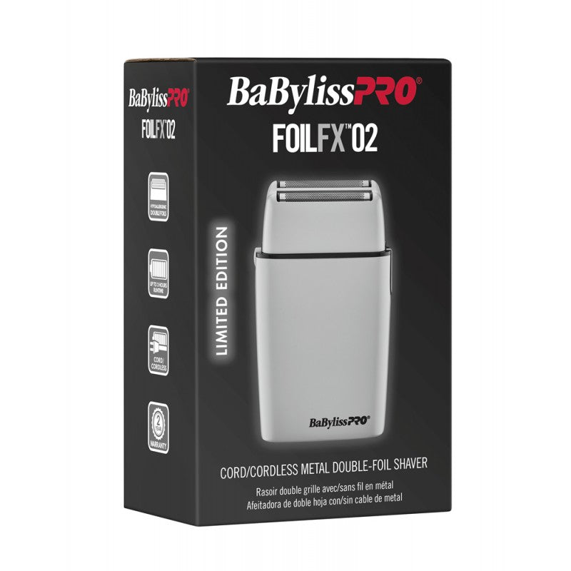 BaBylissPRO FOILFX02 Cord/Cordless Metal Double-Foil Shaver - Gray (FXFS2GY)