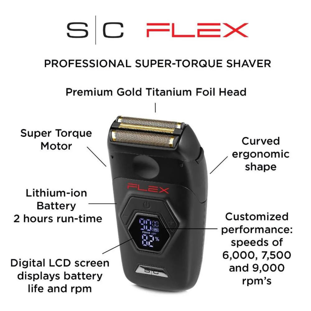 StyleCraft Flex Electric Foil Shaver w/ Super Torque Motor & Gold Titanium Foil Head