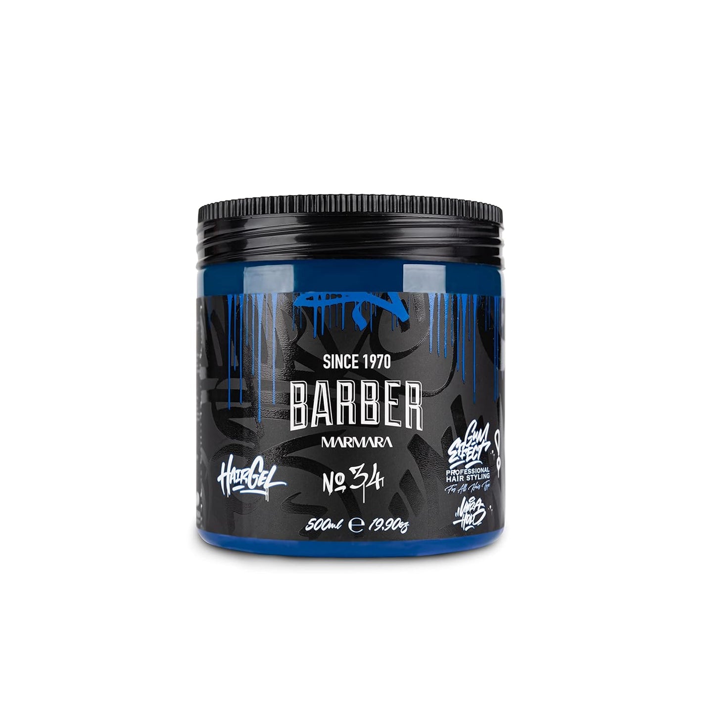 BARBER MARMARA Hair Styling Gel 500 ml – Men's Hair Gel – Strong Hold – No Gluing and No Residue – Alcohol Free – Fresh Fragrance – Hair Gel – Wet Hair Look – Rubber Effect