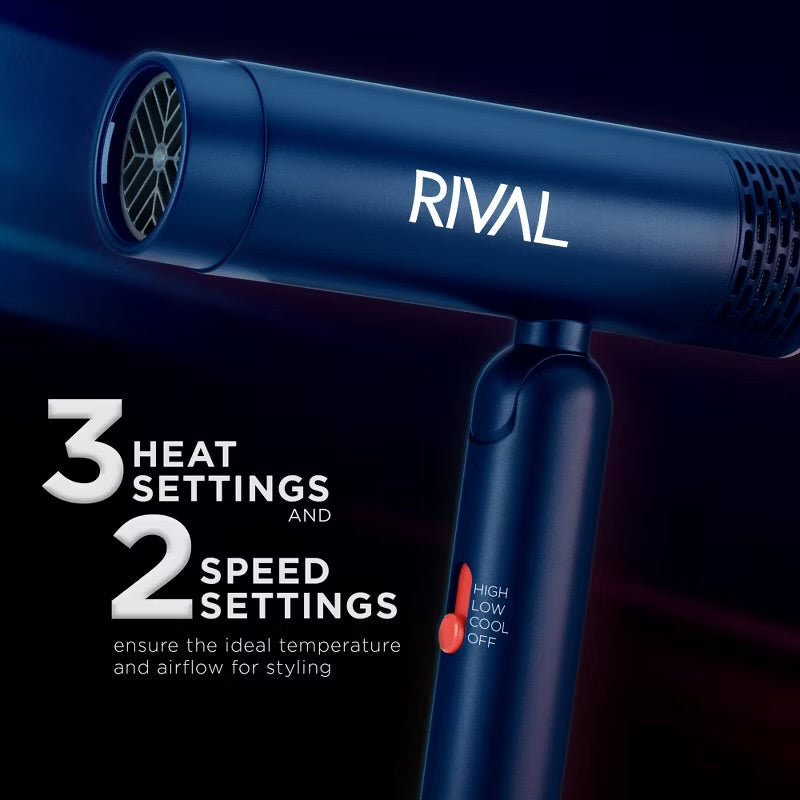 StyleCraft Rival Foldable Lightweight Hair Dryer, 3 Heat / 2 Speed Settings
