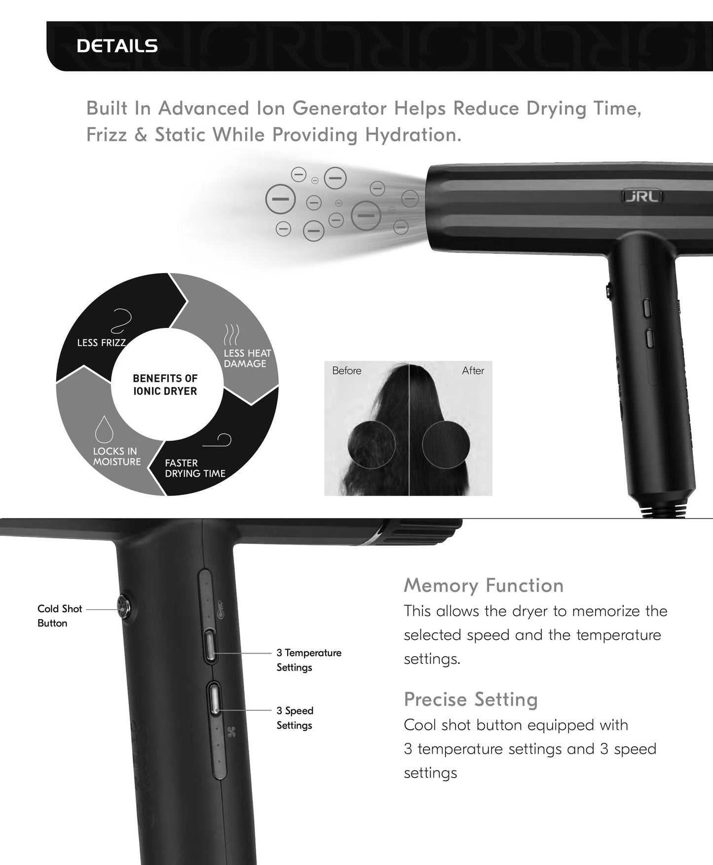 JRL Professional Forte Pro Ultra-Lightweight Hair Dryer