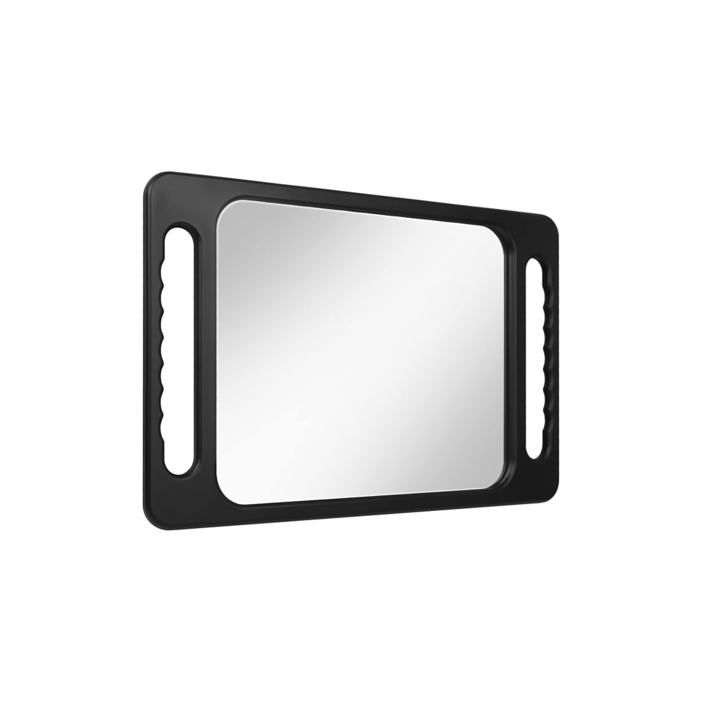 AR Hand Mirror with Hair Cutting, Large Rectangular | 16"x10" Largehand, Ergonomically Designed Handle, Zero-distortion, for Salons and Beauty Salons, (Black)
