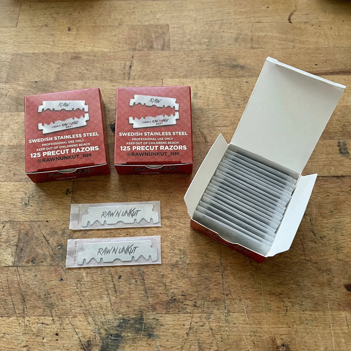 RAW N UNKUT Precut Razor Blades — Professional Barber Grade | Swedish Steel