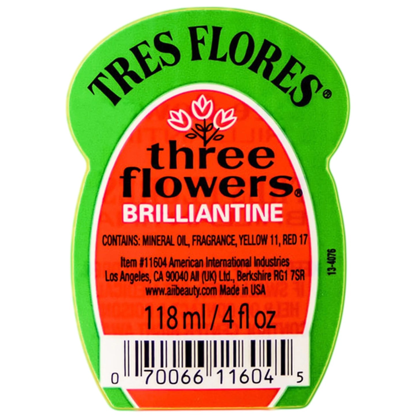 Three Flowers Brilliantine Liquid, 4 Ounce