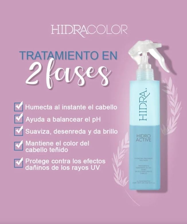 Hidra Color Hidro Active Hidrating Treatment Two Phases for Hair 300ml