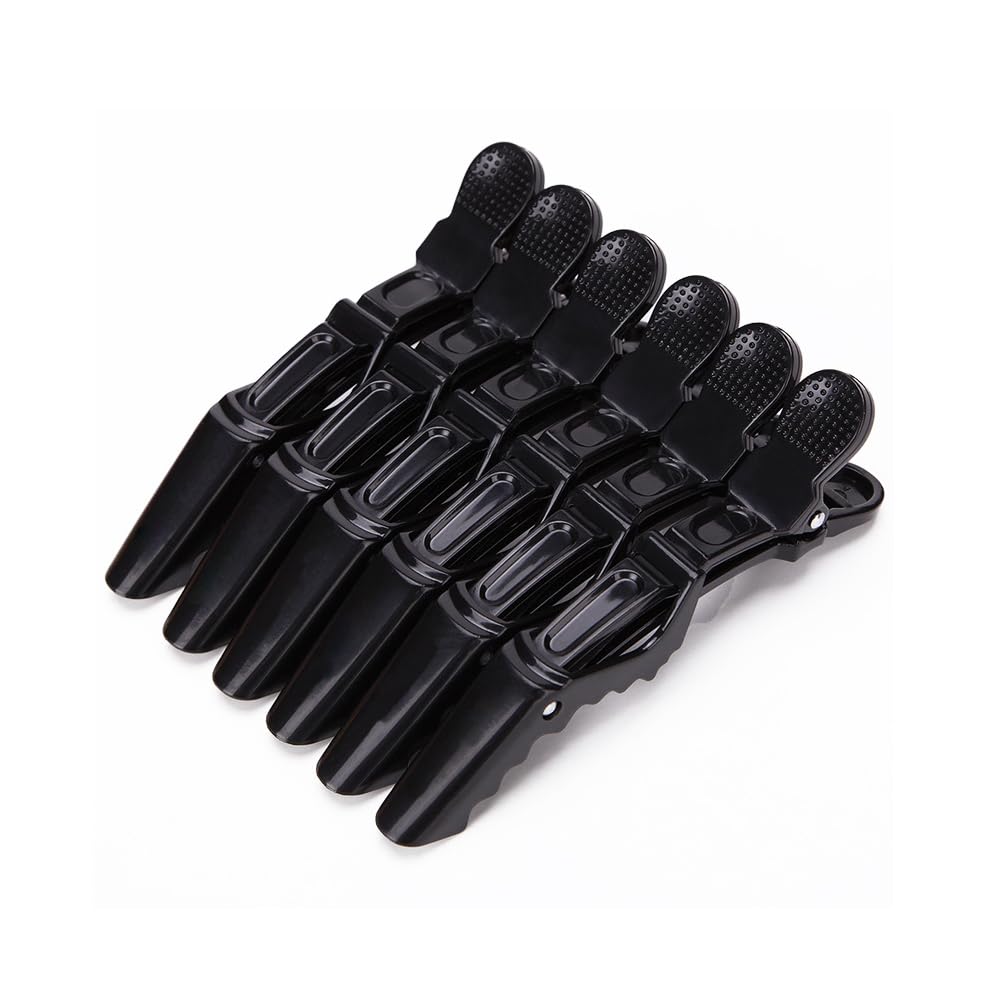 Crocodile Hair Clips-6 Pieces Set Professional Plastic Hair Sectioning Clips Black