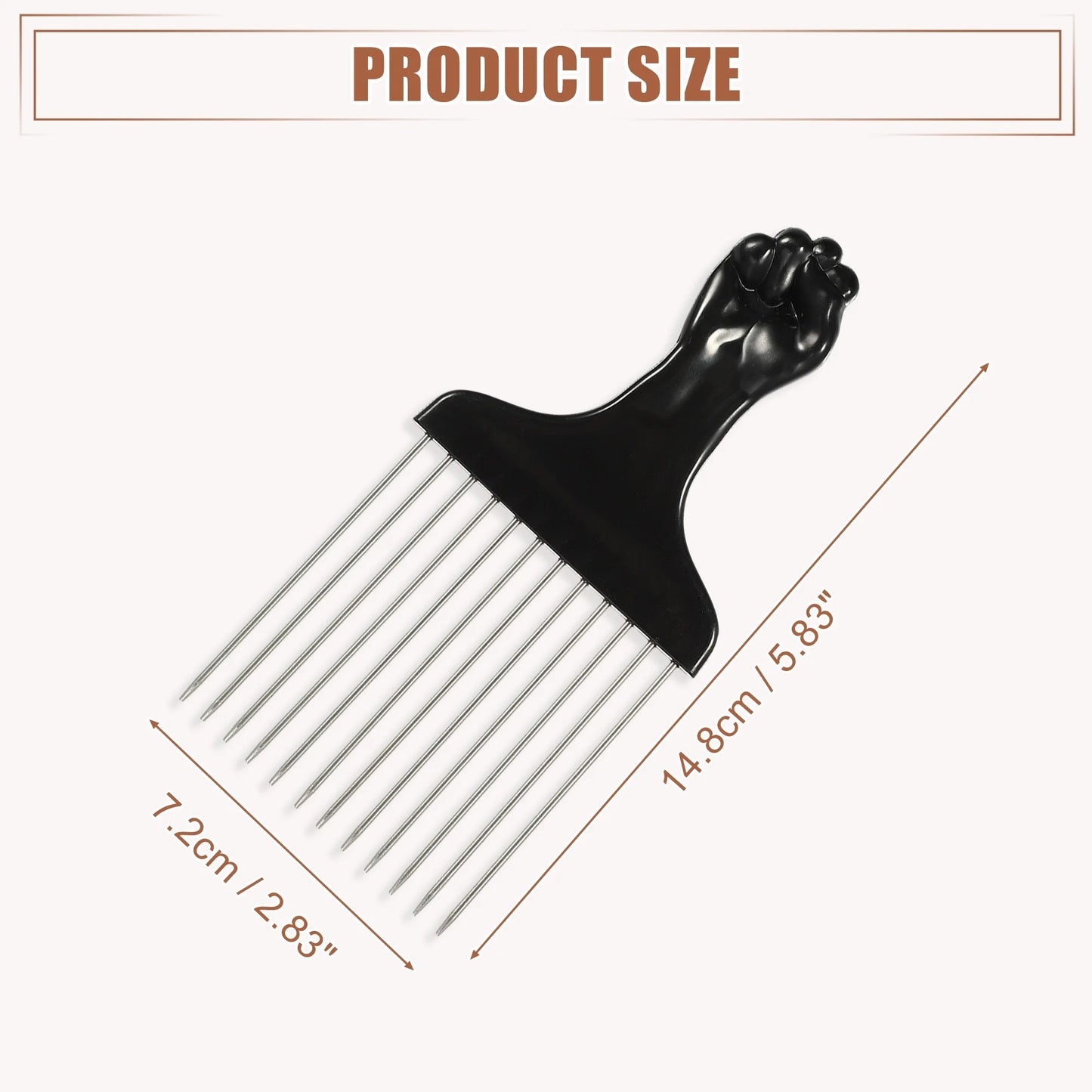 Metal Hair Pick Metal African Hair Picks Afro Hair Pick Comb for Women and Men