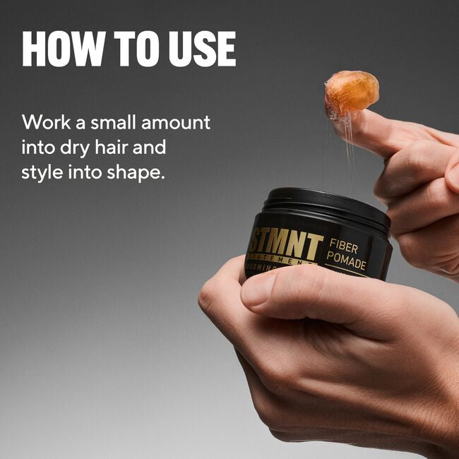 STMNT Grooming Goods Fiber Pomade, 3.38 oz | Semi-Matte Finish | Strong Control | Easy To Wash Out
