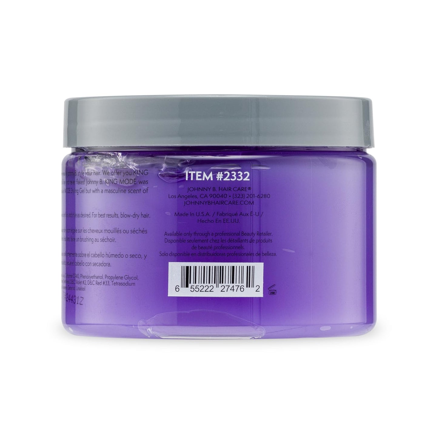 JOHNNY B. King Mode Professional Hair Styling Gel 12oz