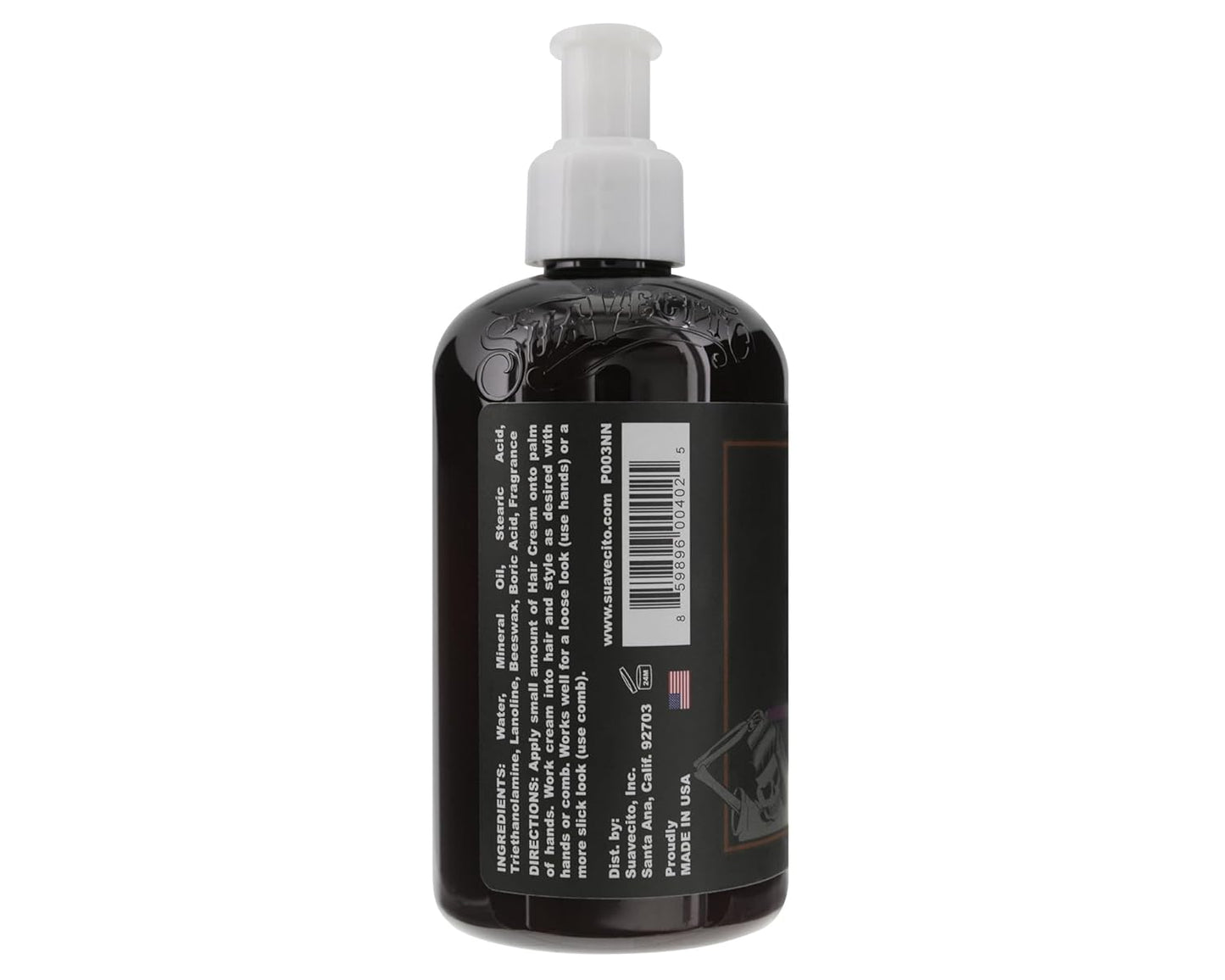 Suavecito Hair Cream Pump Bottle Medium Shine All Day Light Hold (8 oz)