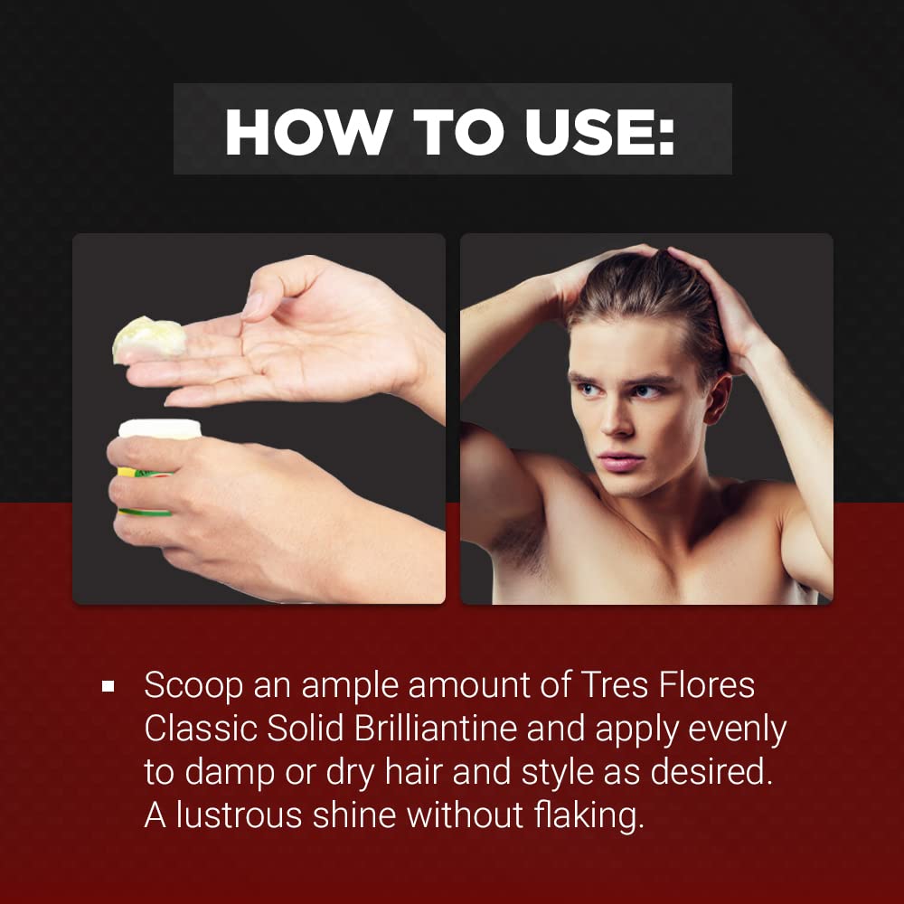 Three Flowers Brilliantine Pomade Solid 3.25 oz Brand: Three Flowers