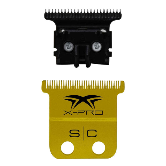 Stylecraft Replacement Fixed X-Pro Precision Gold Titanium Trimmer Blade with Black Diamond Carbon DLC The One Precision Deep Tooth Cutter Set