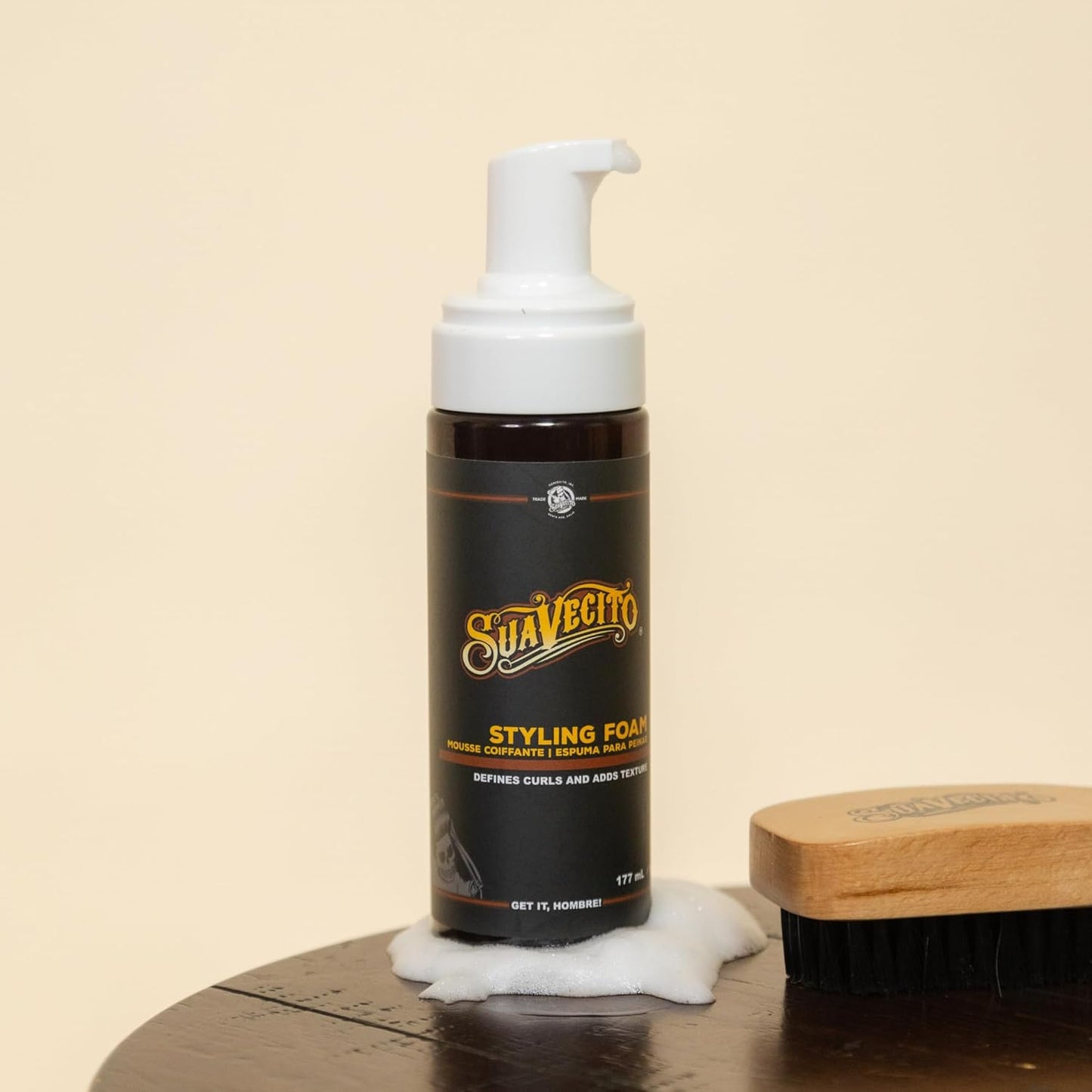 Suavecito Styling Foam – Lightweight Volumizing Mousse for Men | Flexible Hold, Frizz Control & Natural Finish | Water-Based, Alcohol-Free Formula