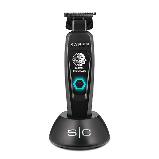 SC Saber Trimmer - Professional Cordless Hair Trimmer with Full Metal Body and Digital Brushless Motor