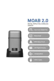 MOAB Metal Triple Foil Cordless Shaver with Digital Display