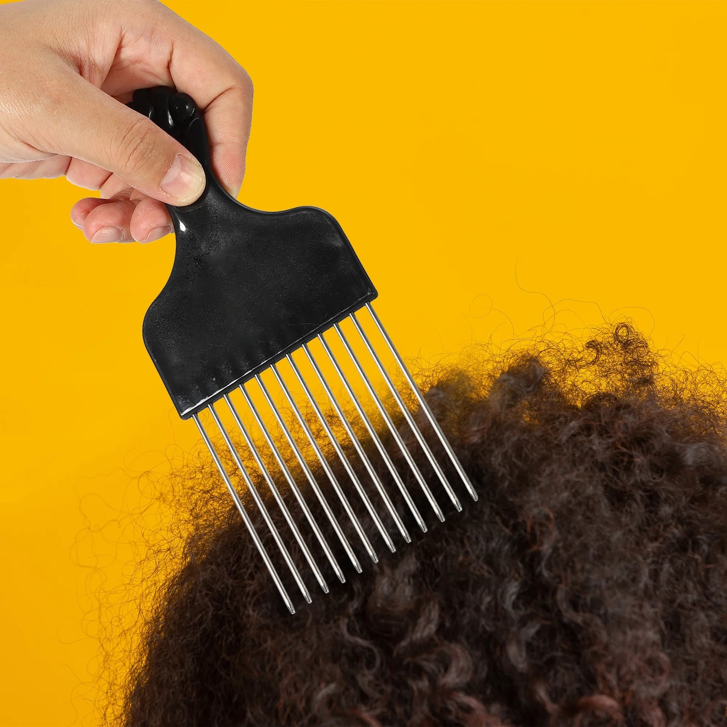 Metal Hair Pick Metal African Hair Picks Afro Hair Pick Comb for Women and Men