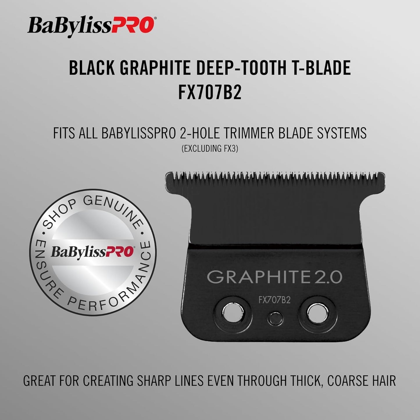 BaBylissPRO® Replacement Black Graphite Deep Tooth T-Blade