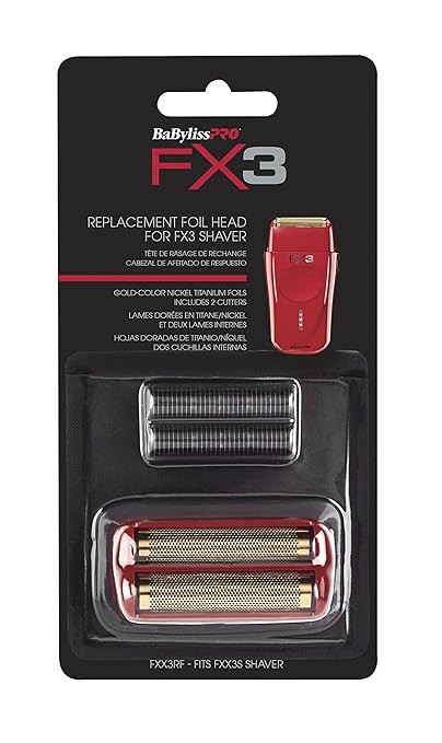 BaBylissPRO® Replacement Foils & Cutter for FX3 Double Foil Shaver (Red)