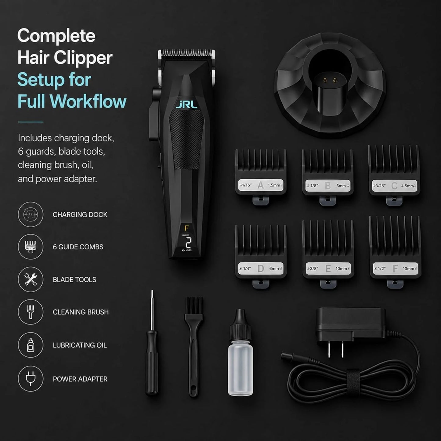 JRL 3000C Compact Professional Cordless Clipper — Fade Blade