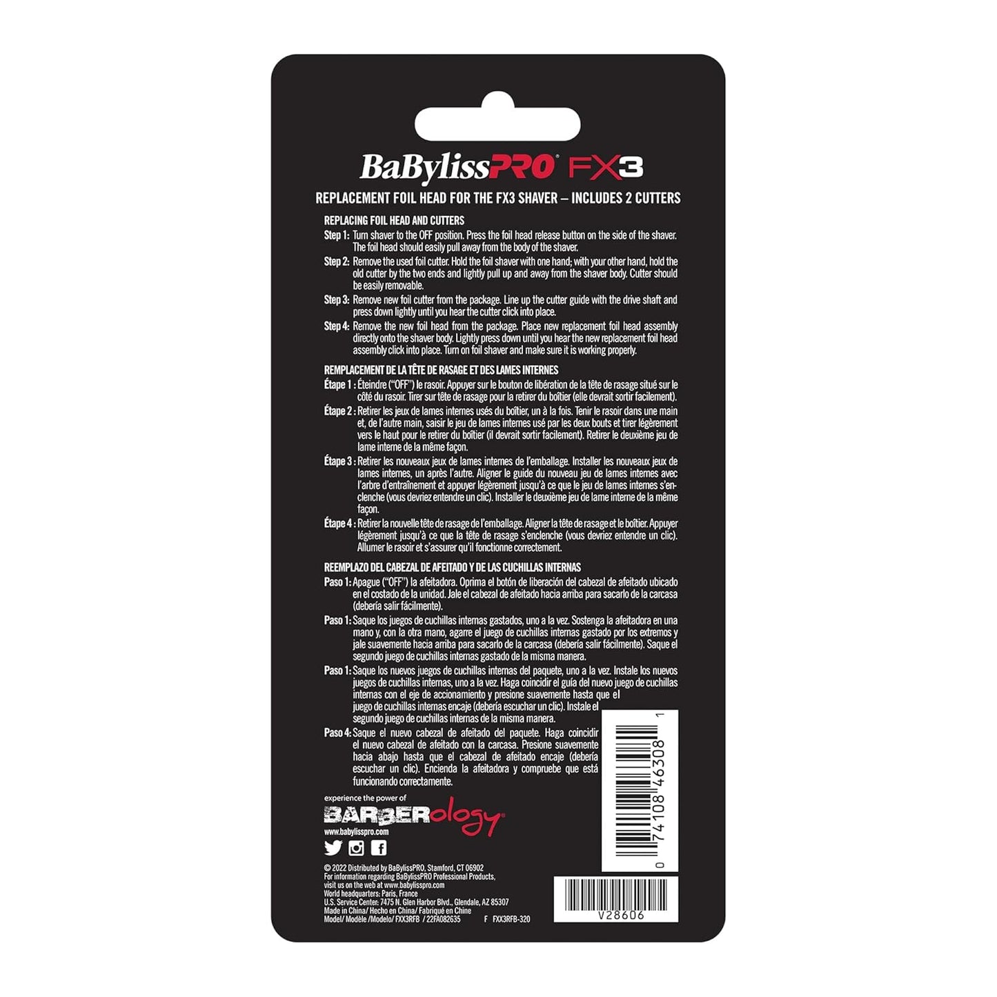 BaBylissPRO® FX3 Professional High Speed Foil Shaver Replacement Foil & Cutter