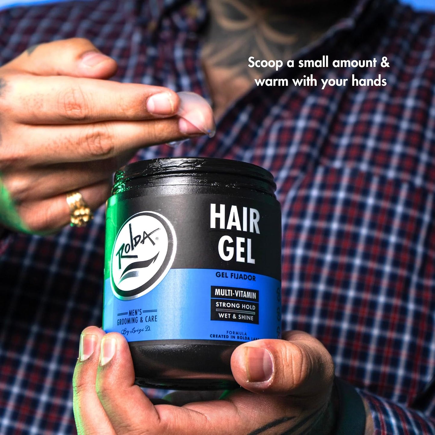 Rolda - Multi-Vitamin Men's Hair Styling Gel | Vitamin E Capsules, Medium Hold, High Shine, Wet Look, Alcohol-free, Paraben-Free, Flake-free 500G