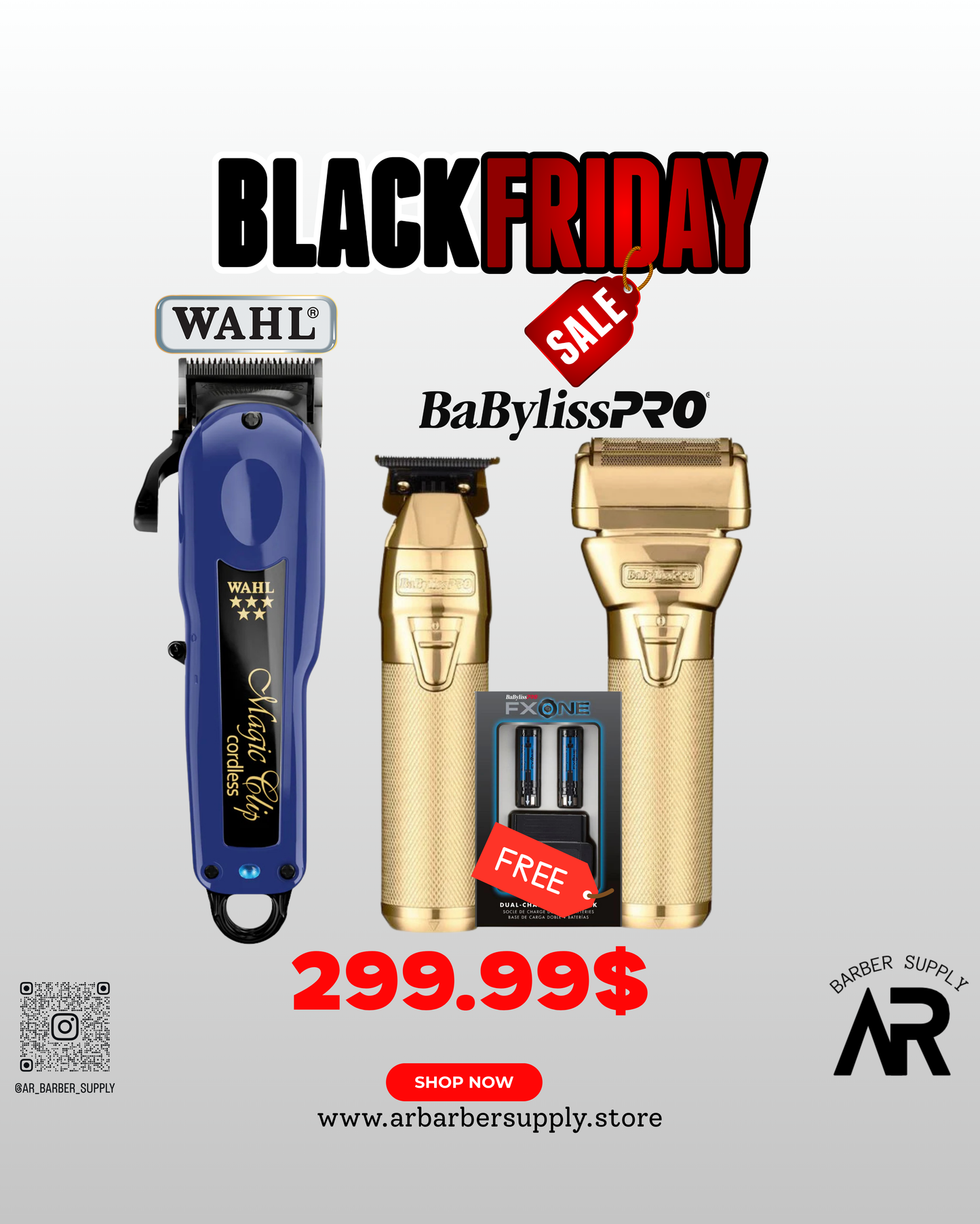 Wahl Magic Clip Blue + BaBylissPRO GoldFX Trimmer & Shaver (FREE FXONE Prepack)