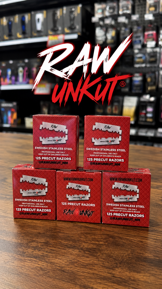RAW N UNKUT Precut Razor Blades — Professional Barber Grade | Swedish Steel