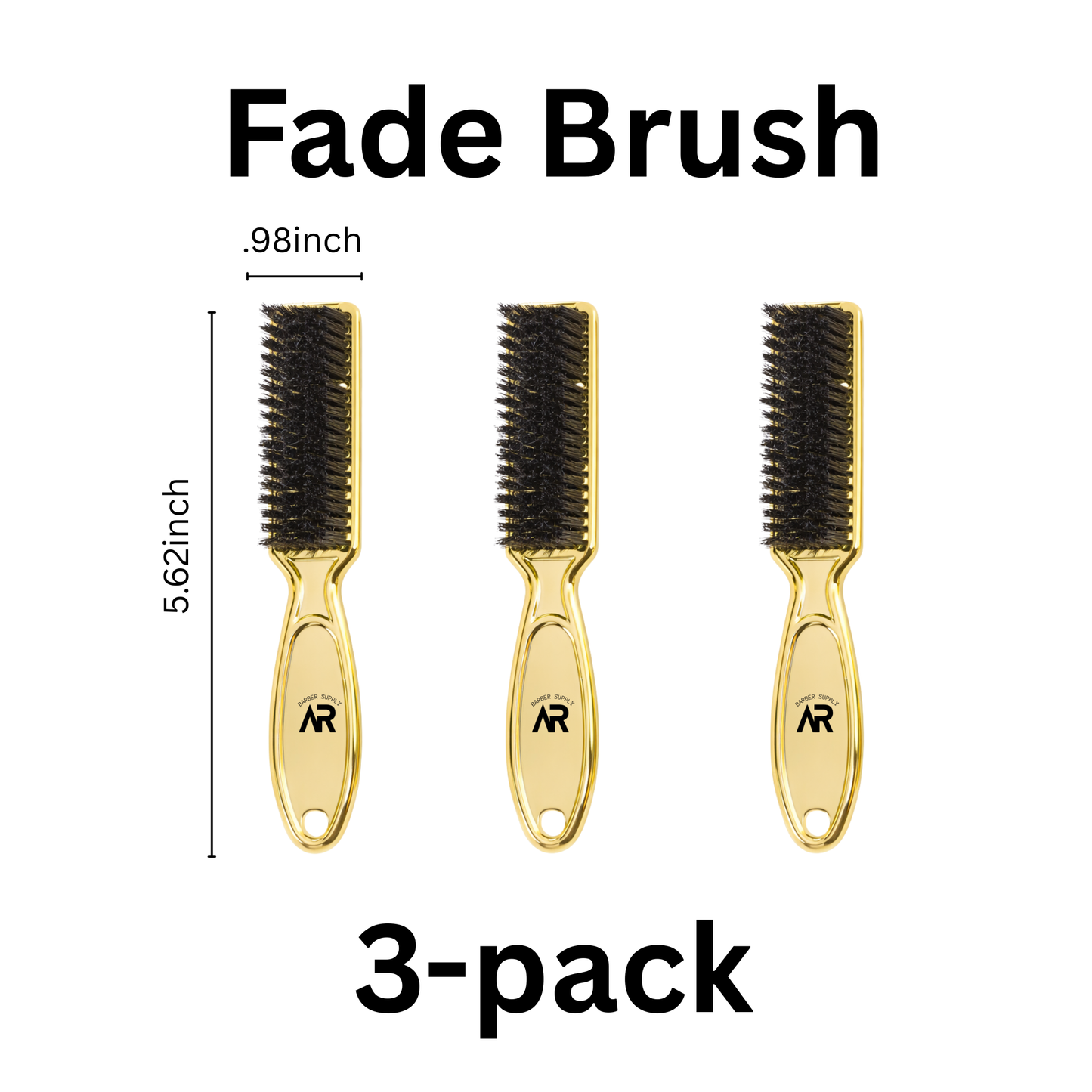 AR Fade Brush Barber for Clipper Cleaning (Gold) 3 Pcs