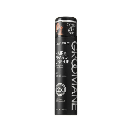 RED Pro GROOMANE Temporary Color Spray for Hair & Beard Line-Up, Barber Grade, Quick-Drying, 2X Longer-Lasting (Up to 20 Washes), Precision Nozzle, No Ammonia, Peroxide (Black, 6.6oz)