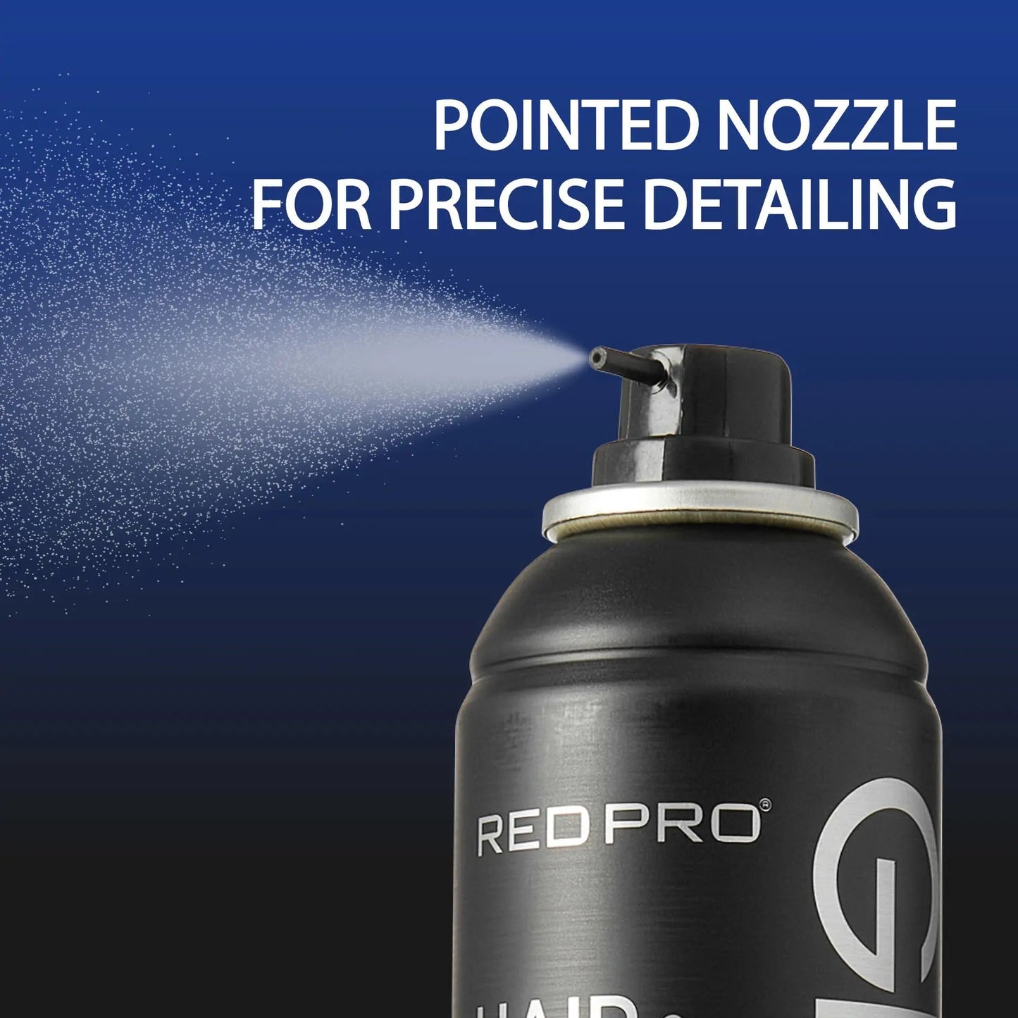 RED Pro GROOMANE Temporary Color Spray for Hair & Beard Line-Up, Barber Grade, Quick-Drying, 2X Longer-Lasting (Up to 20 Washes), Precision Nozzle, No Ammonia, Peroxide (Black, 6.6oz)