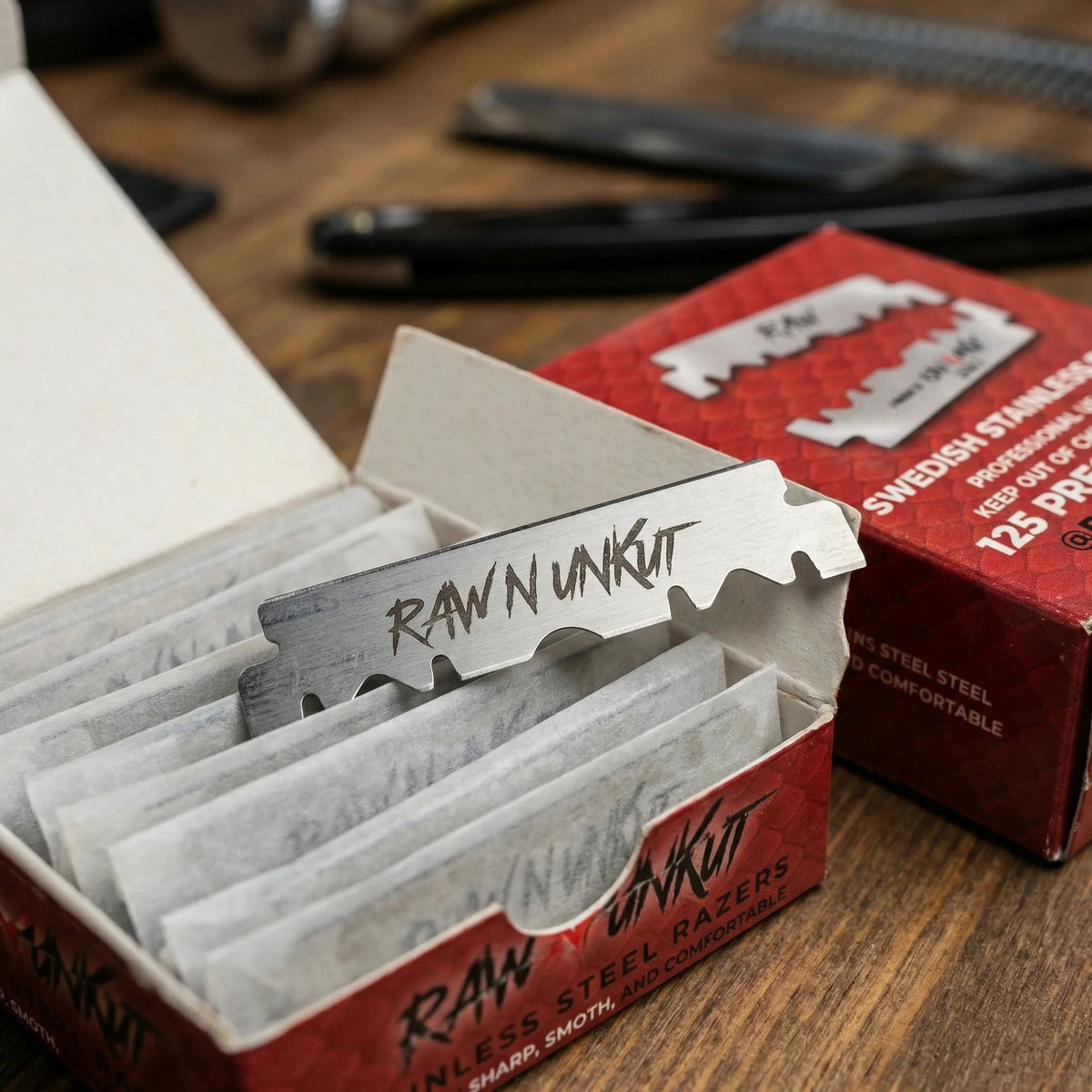 RAW N UNKUT Precut Razor Blades — Professional Barber Grade | Swedish Steel
