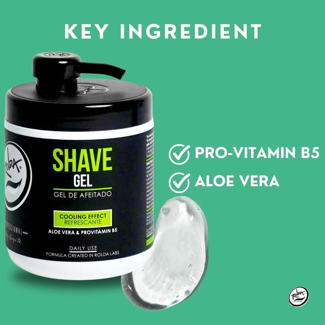 Rolda Shave Gel Cooling Effect w/ Aloe Vera & Provitamin B5 (17.63oz/500g)