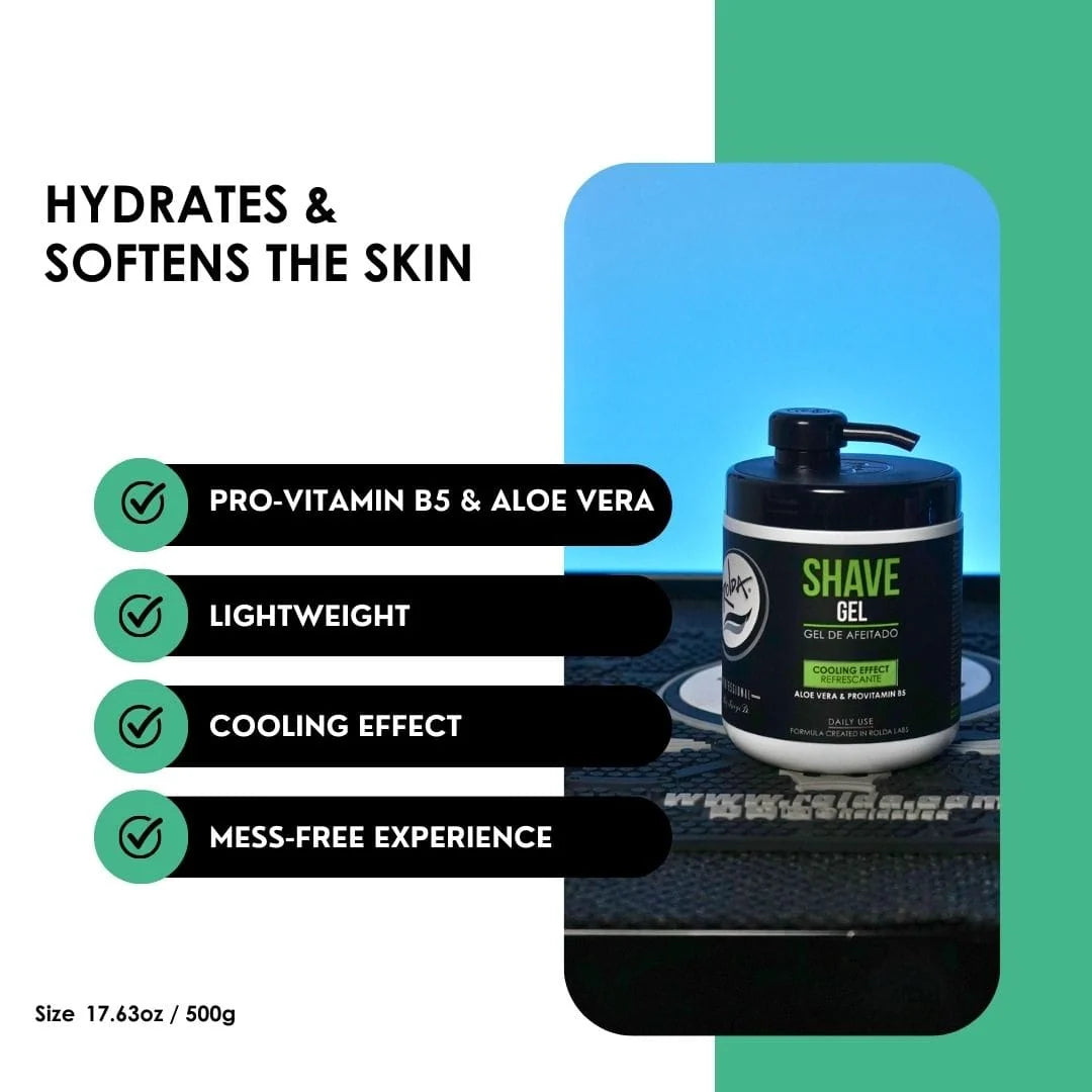 Rolda Shave Gel Cooling Effect w/ Aloe Vera & Provitamin B5 (17.63oz/500g)