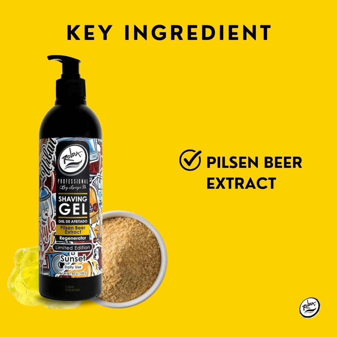 Rolda - Pilsen Beer Shaving Gel For Sensitive Skin Sunset 500G
