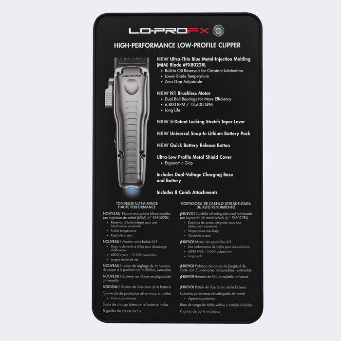 BaBylissPRO® FXONE™ Lo-ProFX High Performance Low-Profile Clipper (Silver)