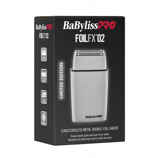 BaBylissPRO FOILFX02 Cord/Cordless Metal Double-Foil Shaver - Gray (FXFS2GY)