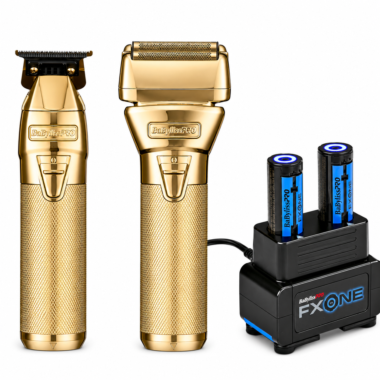 BaBylissPRO FXONE GoldFX Trimmer FX799G & Shaver FX79FSG Bundle + Dual Battery Charger