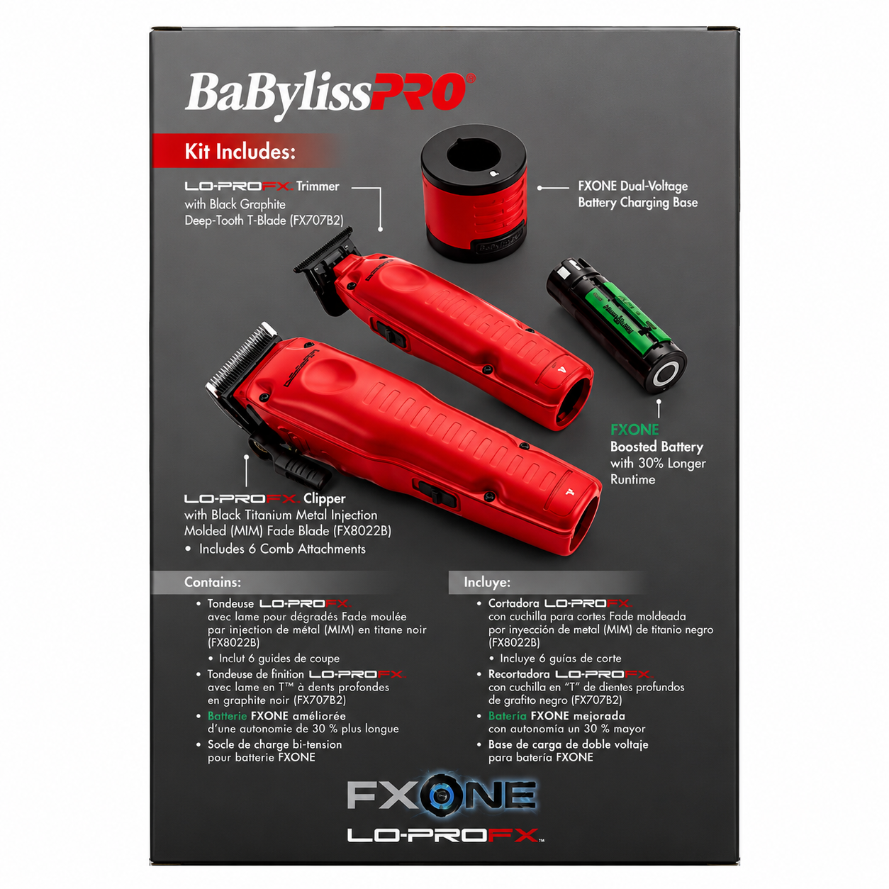 BaBylissPRO FXONE LO‑PRO Matte Red Combo