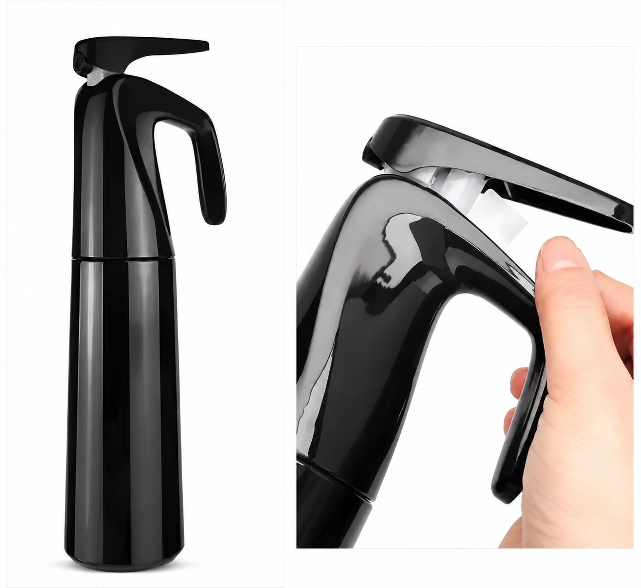 Continuous Spray Bottle for hair - 10 Oz Ultra Fine Mist Sprayer | Water Spray Bottle For Hair Mister Spray Bottle | Hair Spray Bottles For Hairstyling, Cleaning, Salons (Black)