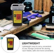 Razor Blade Disposal Container for Barbershop, Disposable Sharps Container for Used Razor Blades, Barber Blade Disposal Case, Puncture-Resistant Safety Container for Salon & Barber Supplies