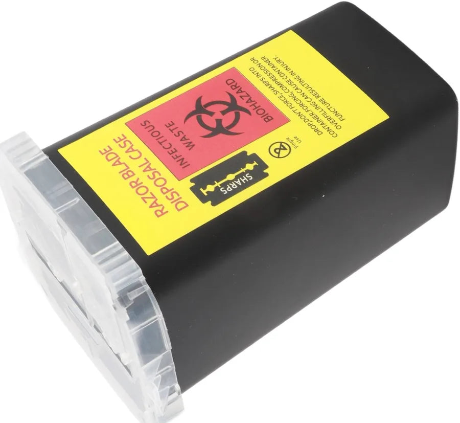 Razor Blade Disposal Container for Barbershop, Disposable Sharps Container for Used Razor Blades, Barber Blade Disposal Case, Puncture-Resistant Safety Container for Salon & Barber Supplies