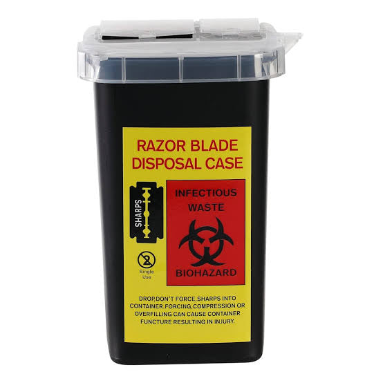 Razor Blade Disposal Container for Barbershop, Disposable Sharps Container for Used Razor Blades, Barber Blade Disposal Case, Puncture-Resistant Safety Container for Salon & Barber Supplies