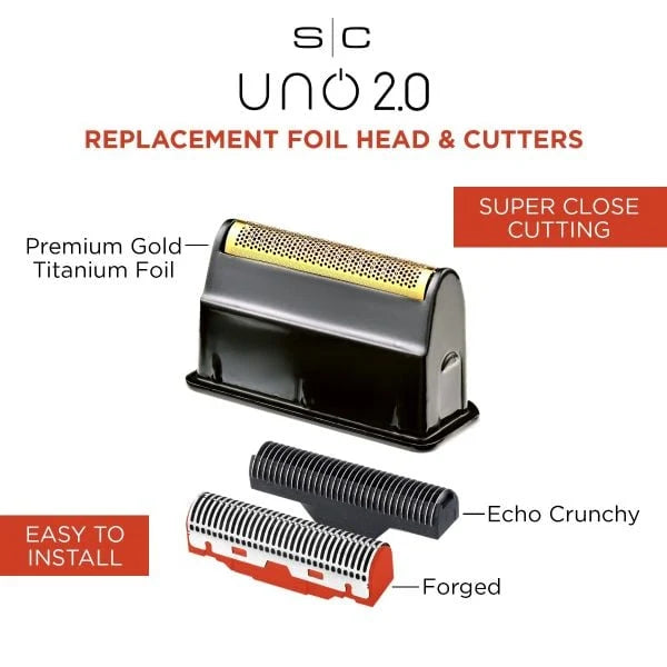 StyleCraft Uno 2.0 Black Gold Titanium Foil Head & Cutters