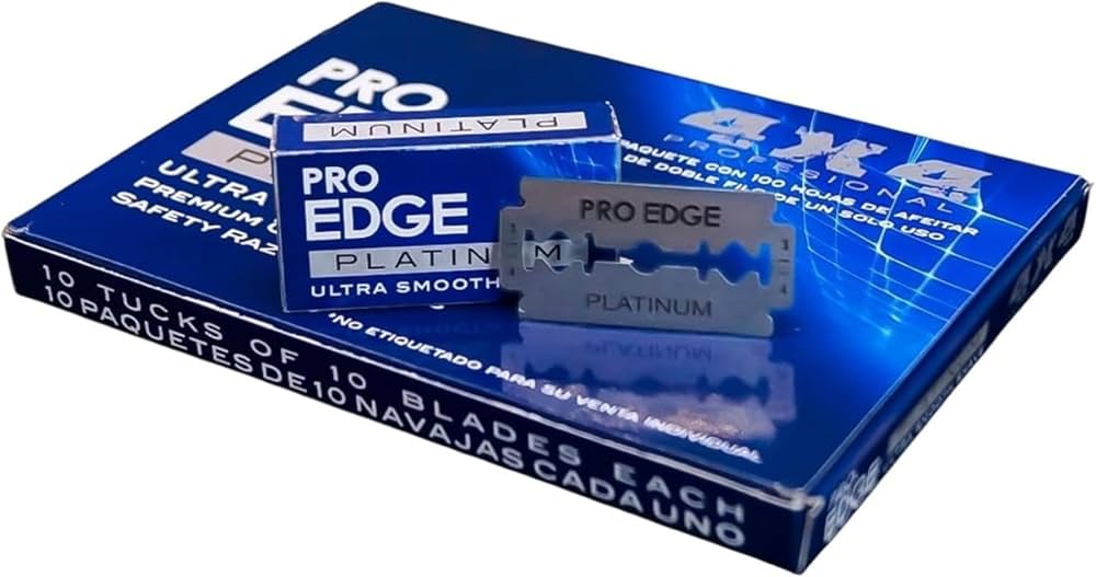 4x4 Pro Edge Platinum Razor Blades, 100 Pieces, Double Ed, Ultra Soft Shave