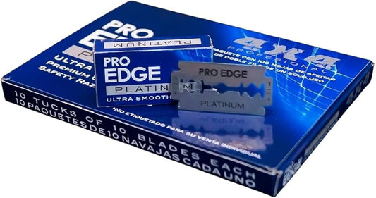 4x4 Pro Edge Platinum Razor Blades, 100 Pieces, Double Ed, Ultra Soft Shave