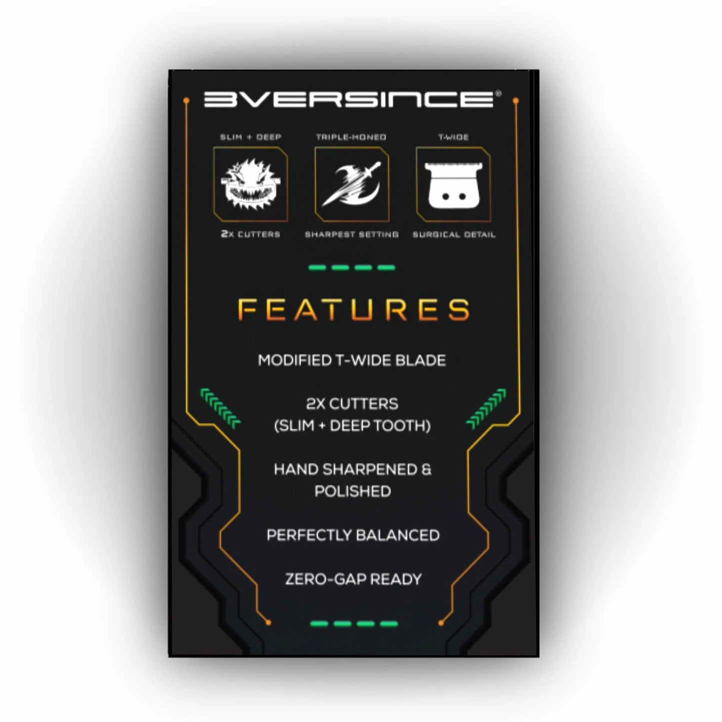 GAMMA 3Versince ES5 - X-Pro Wide Black Diamond DLC with Black Diamond Shallow Tooth 2.0, "The One" DLC Cutter Blade Set